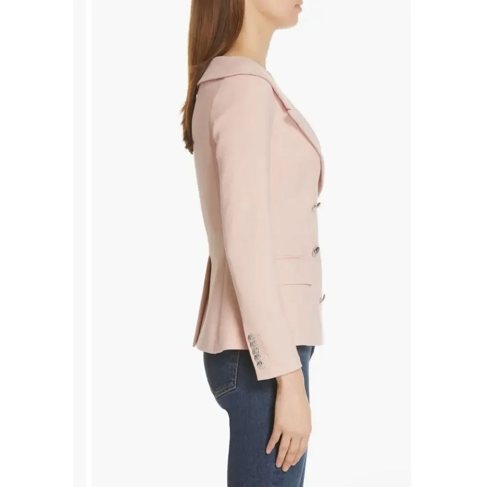 Veronica Beard Frayne Blazer Pink Double Breasted Size 12 - Picture 8 of 11